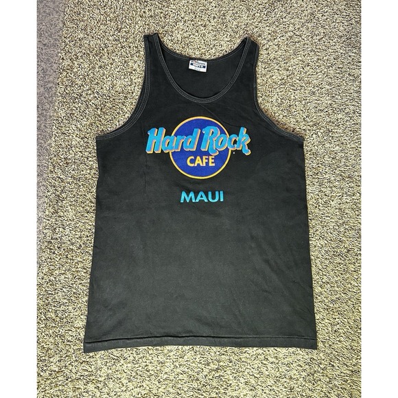 Hard Rock Cafe Tops - Vintage 90s Hard Rock Cafe Maui Shirt Adult  Medium Hawaii Tank Top Black USA